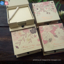 Best Selling New Design Kraftpaper Notepad Box com caneta (NP-FG-0007)